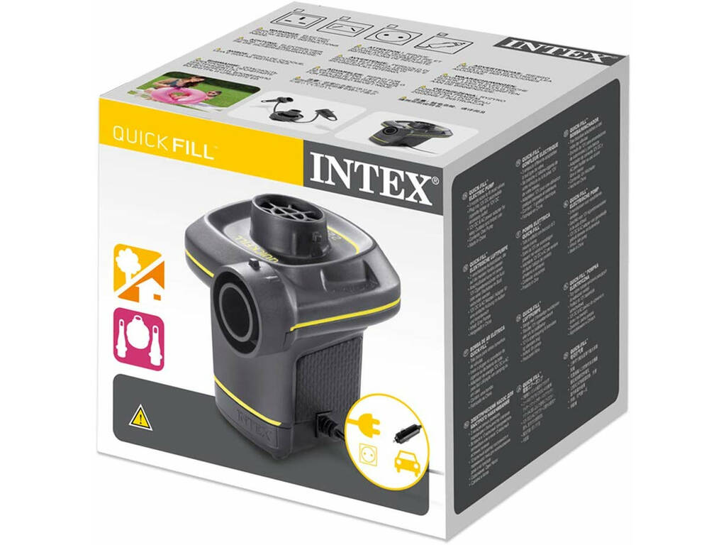 Gonfiatore Elettrico Quick Fill 220-240 v. con Adattatore Auto Intex 66634