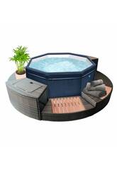 NetSpa Portable Octopus 193x73 cm. avec des Meubles Poolstar SP-OCT165/MOB2