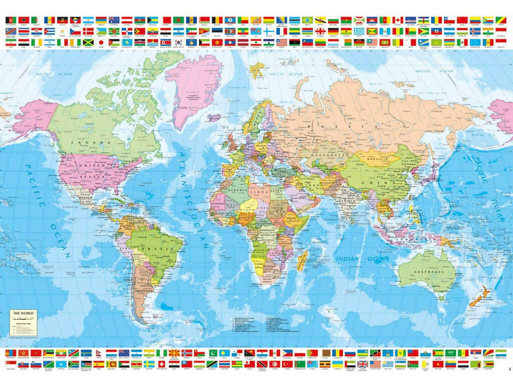 Puzzle 1500 Carte Du Monde Politique Educa 18500
