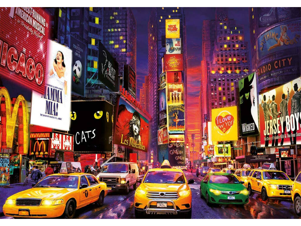 Puzzle 1000 Times Square, New York Néon Educa 18499