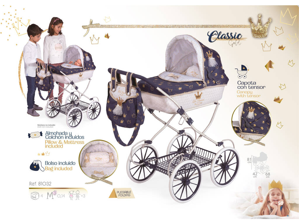 Carro de Bonecas Classic Romantic Dobrável DeCuevas 81032