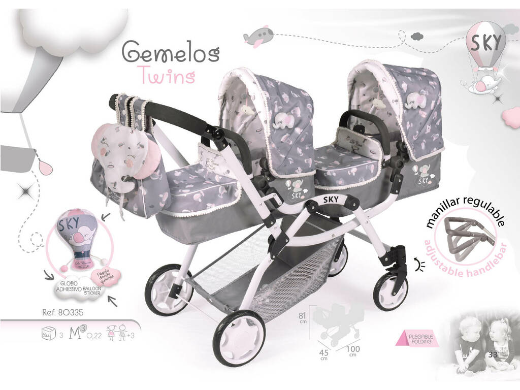 Carro Gémeos Dobrável Sky De Cuevas 80335