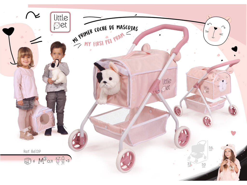 Carro de Mascotas Mi Primer Carro Little Pet Decuevas 86139