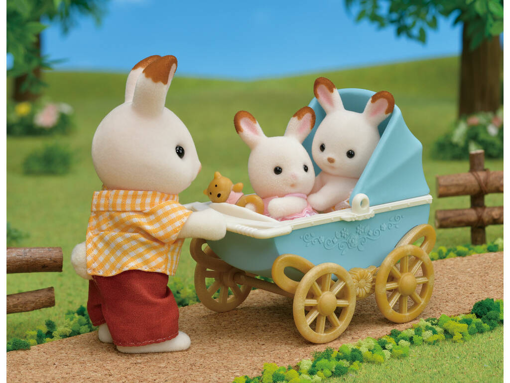 Sylvanian Families Kit avec Poussette Double Cabe et Breeze Chocolat Epoch Para Imaginar 5432