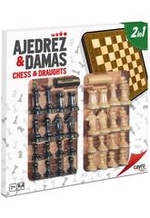Plateau en Bois 40x40 cm. Jeu d'Échecs-Jeu de Dames Cayro 094