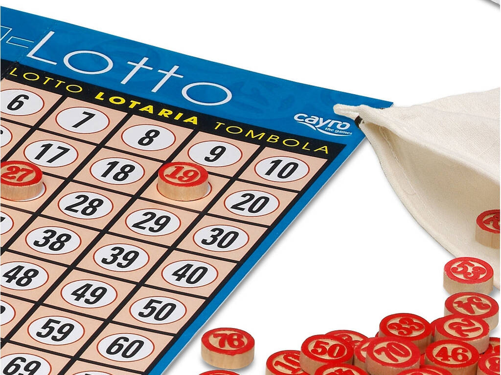 Bingo Lotteria 48 Cartoni Scatola Legno Cayro 749