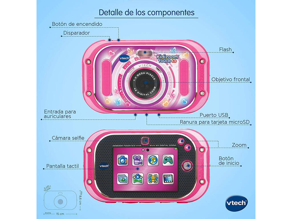 Kidizoom Touch 5.0 Cor-de-rosa Vtech 163557