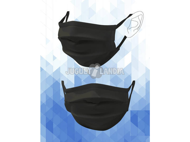 Mascarilla Higiénica Reutilizable Lisa Negra T-L Adulto