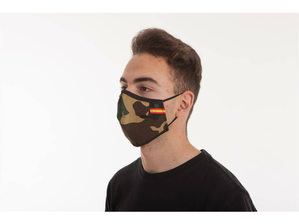 Masque Homologué 3 Filtres Lavable et Réutilisable Camouflage Drapeau