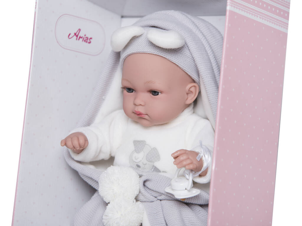 Bambola Elegance Erea Grigio 33 cm. con Coperta Arias 60282