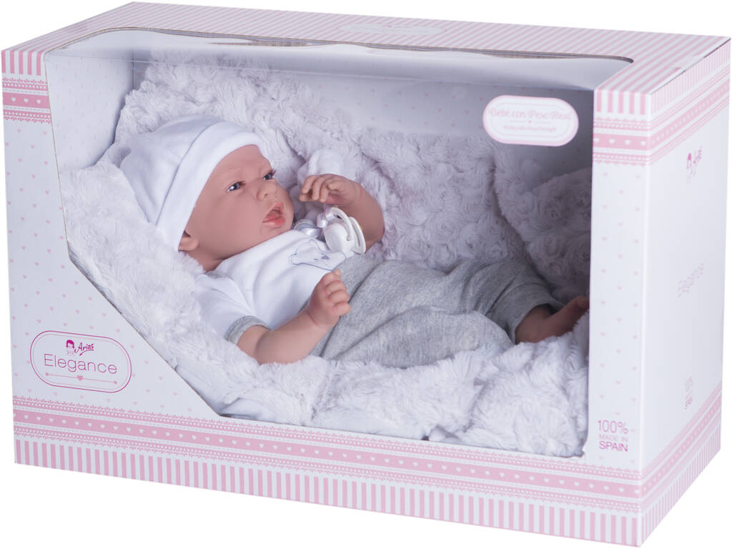 Puppe Elegance Dafne Grau 40 cm. Mit Kissen Arias 60593