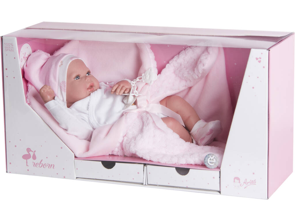 Poupée Reborn Rocío 40 cm. avec Couverture Arias 98020