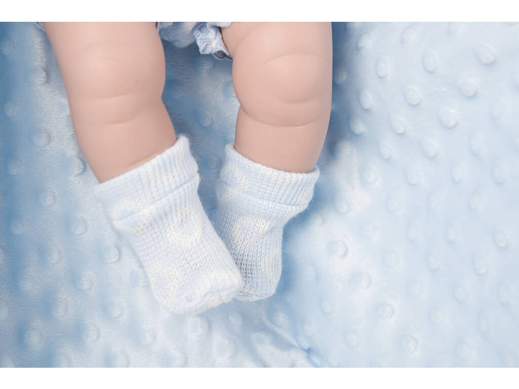 Poupée Nouvelle-née 42 cm. Combinaison Pour Bébé Bleue et Couverture Berbesa 5117