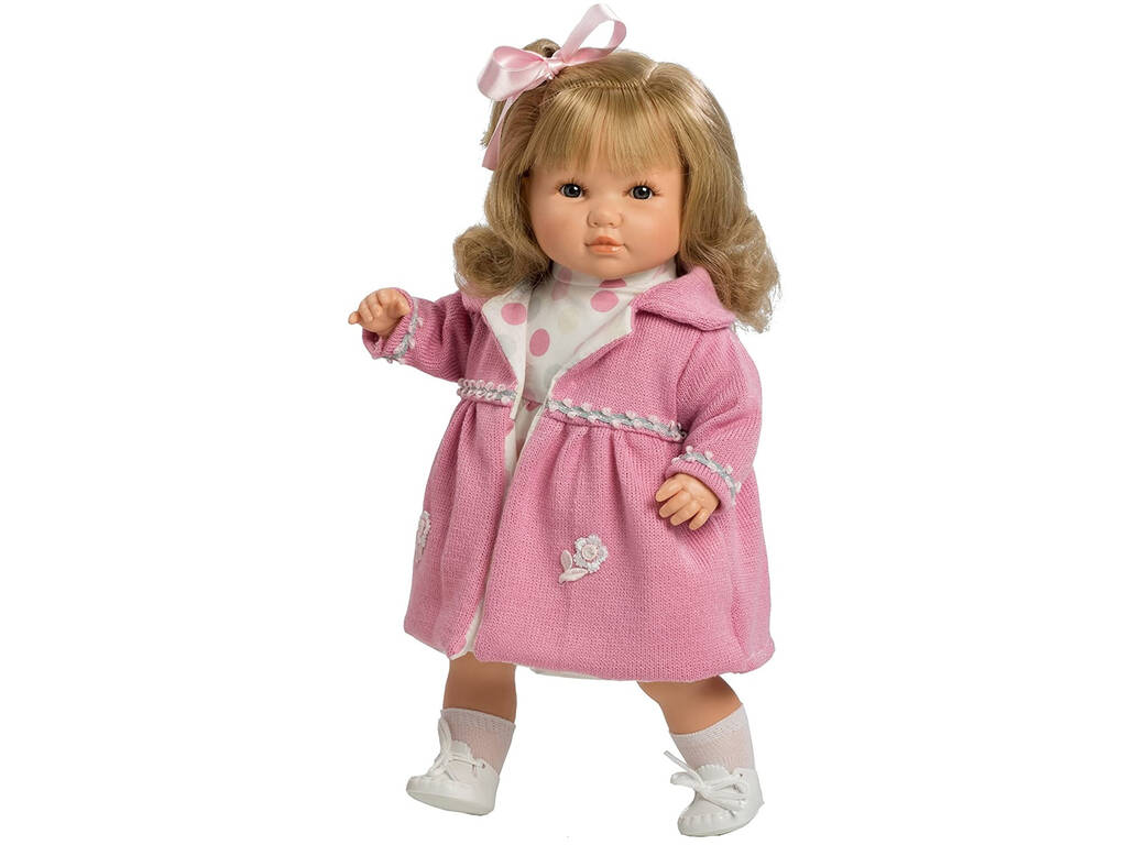 Muñeca Sandra Habladora 40 cm. Abrigo Rosa Berbesa 4418
