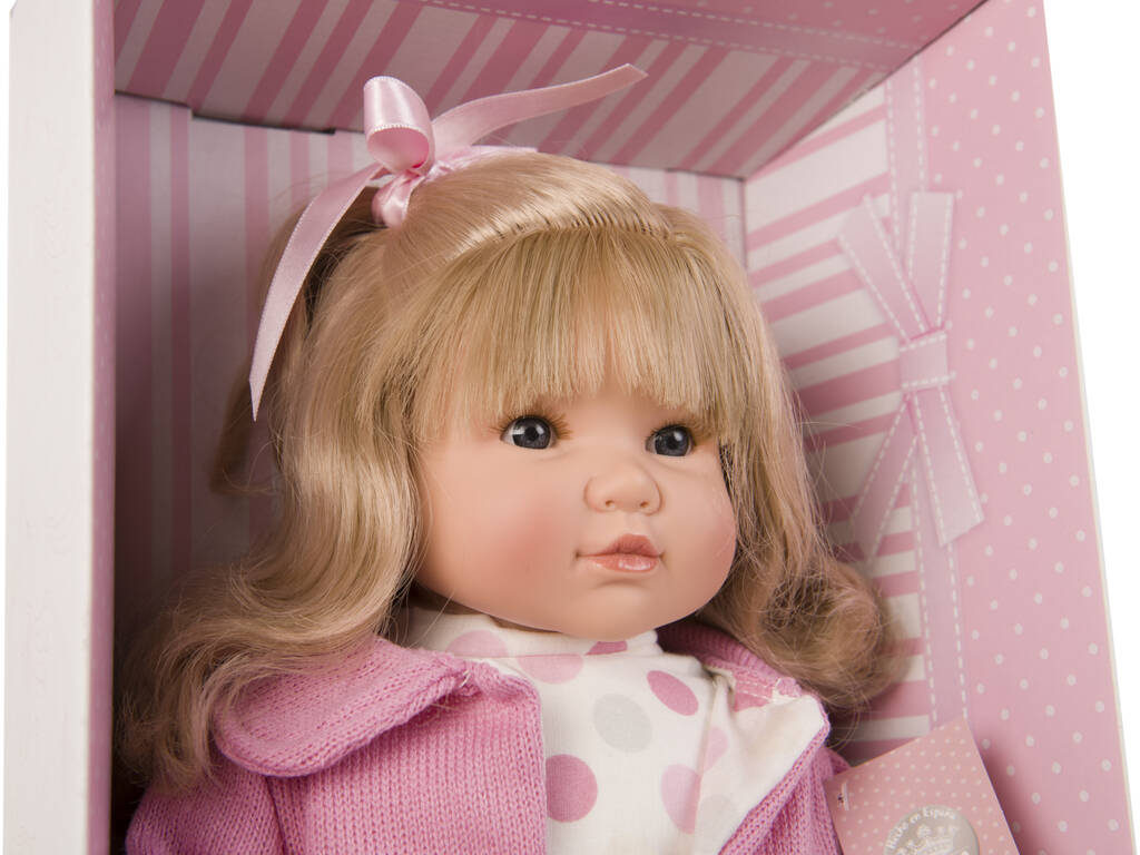 Muñeca Sandra Habladora 40 cm. Abrigo Rosa Berbesa 4418