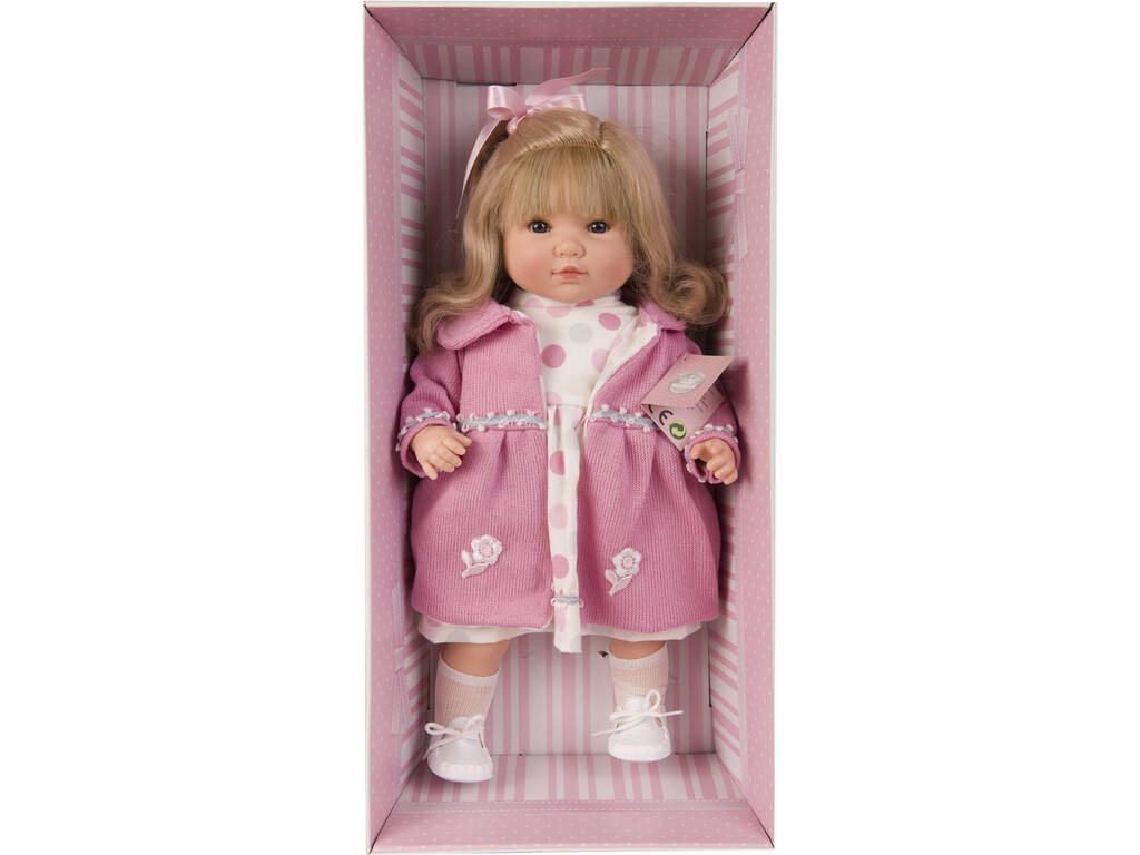 Muñeca Sandra Habladora 40 cm. Abrigo Rosa Berbesa 4418