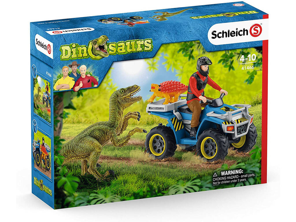 Dinosaurs Fuga nel Quad da un Velociraptor Schleich 41466
