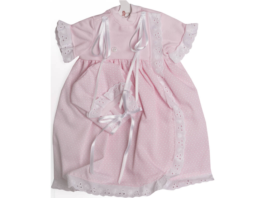 Robe Poupée 46 cm. Jupe Piquée en Tricot Rose Asivil 3184590