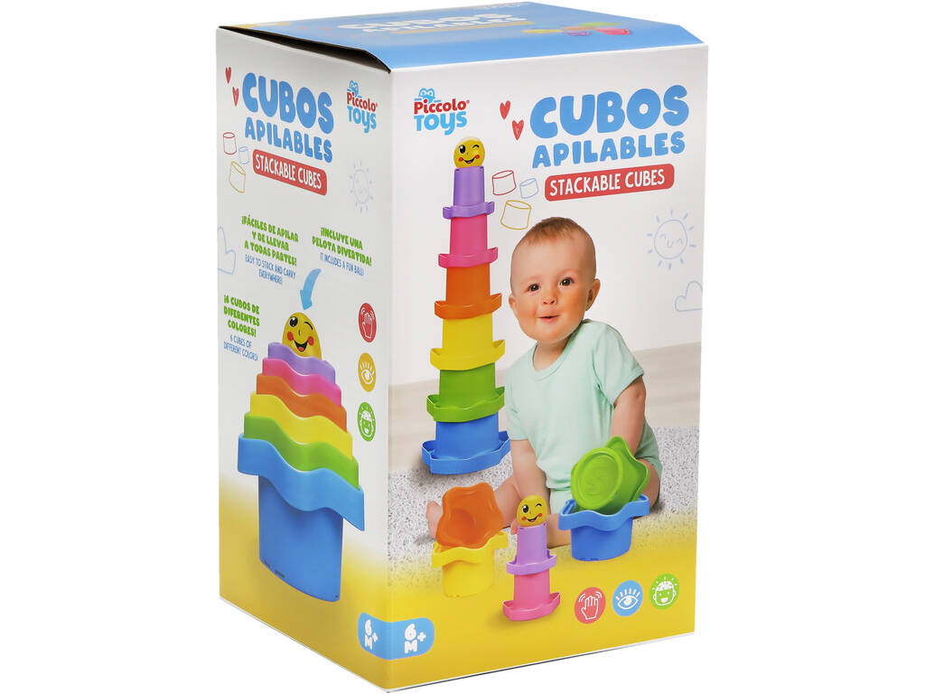 Cubes Empilables avec Balle 4.5 cm.