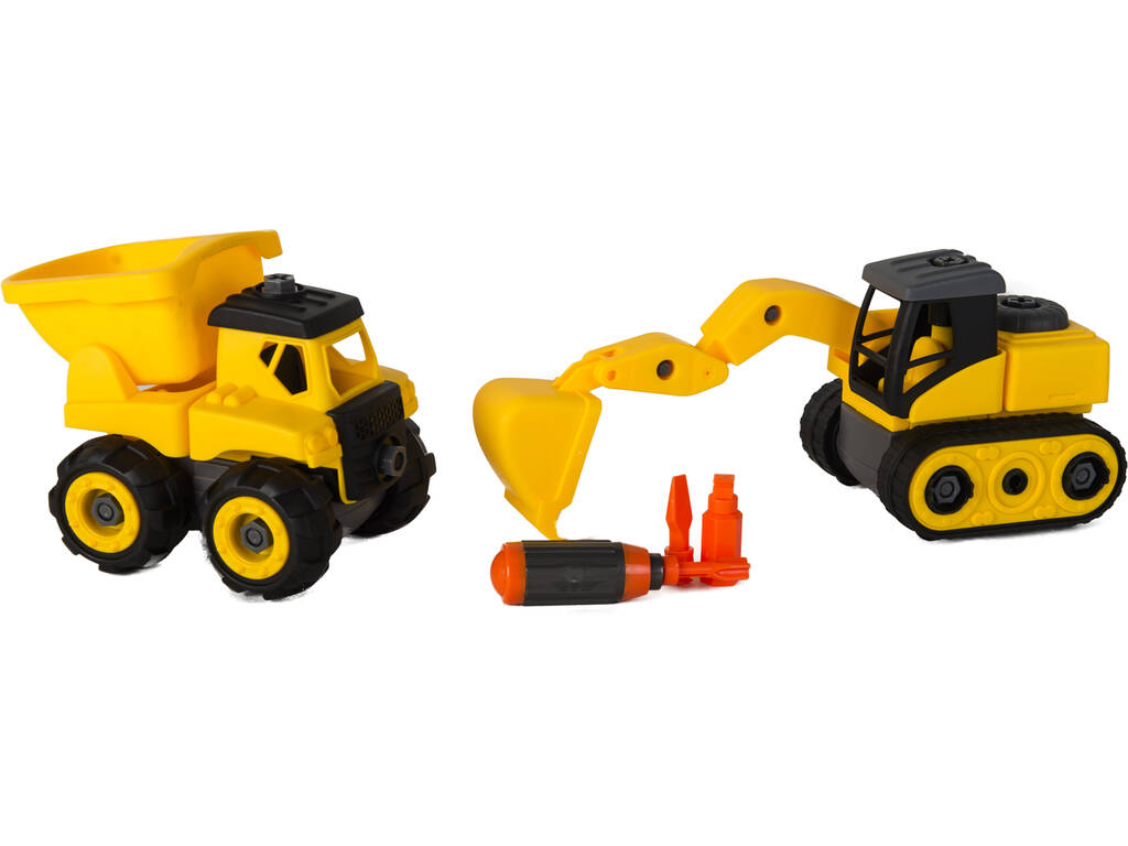 Mini Véhicules de Construction Démontables 2 Véhicules avec des Outils
