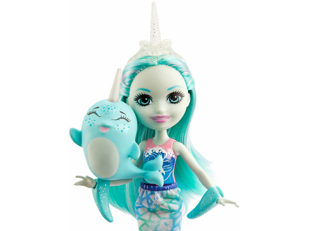 Bambola Enchantimals Naddie Narwhal e spada Mattel GJX41