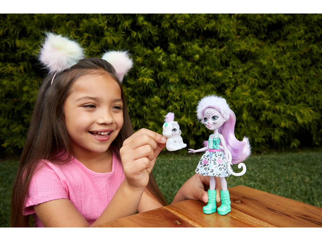 Enchantimals Bambola Sybill Snow Leopard e Flake Mattel GJX42