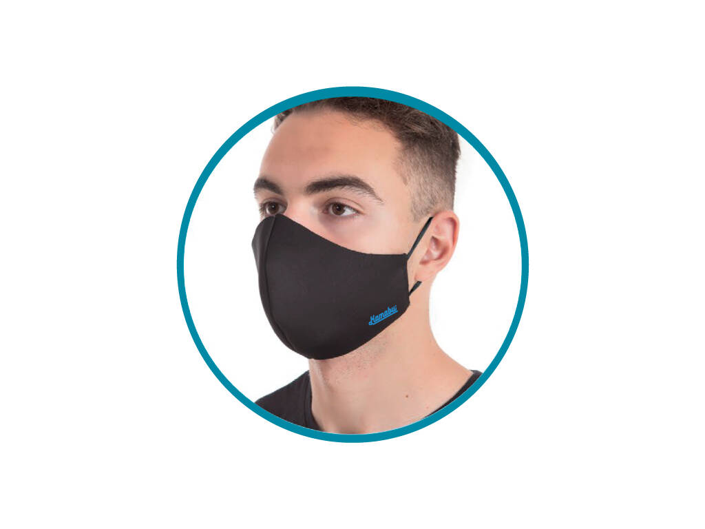 Mascherina Igienica Protettore Neoprene Nera Gomme Kamabu 80026