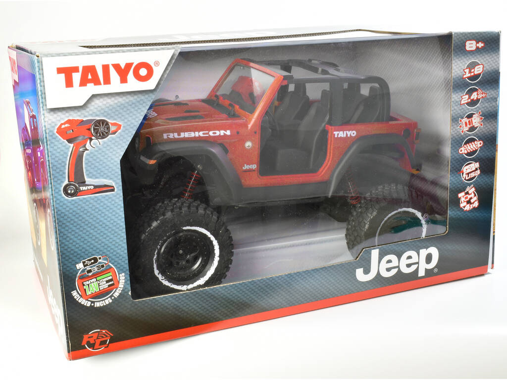 Télécommande 1:8 Jeep Rubicon-4WD De Couleur Rouge Taiyo 80011A