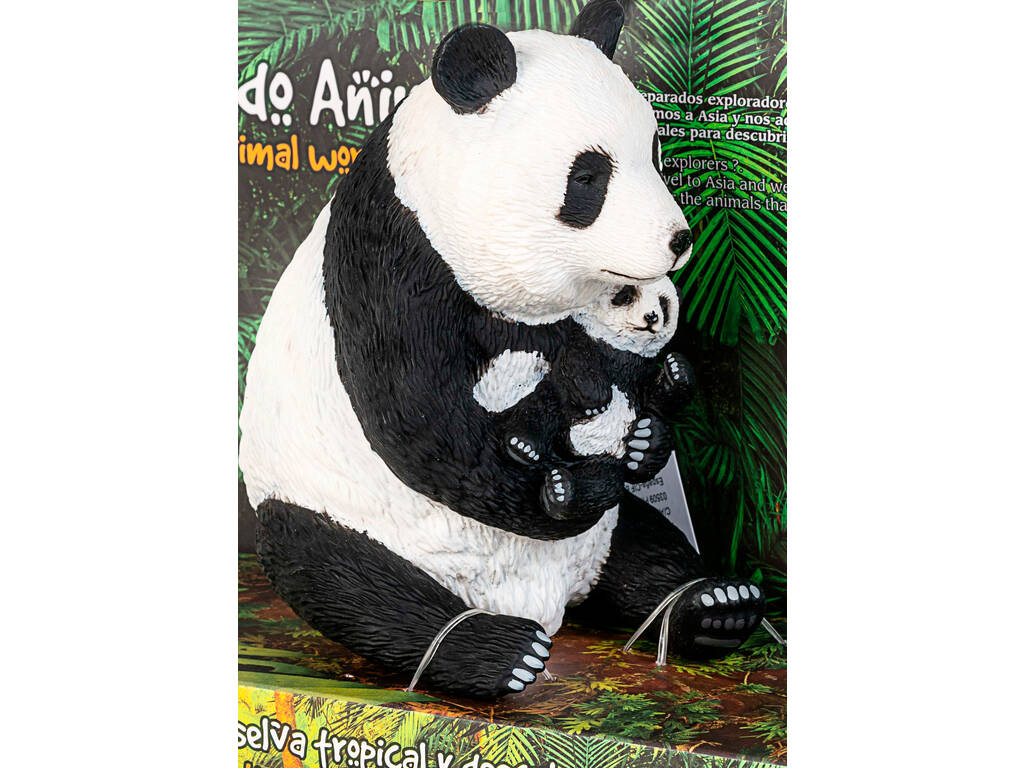 Mondo Animale Figura Orso Panda con Bebè 14 cm.