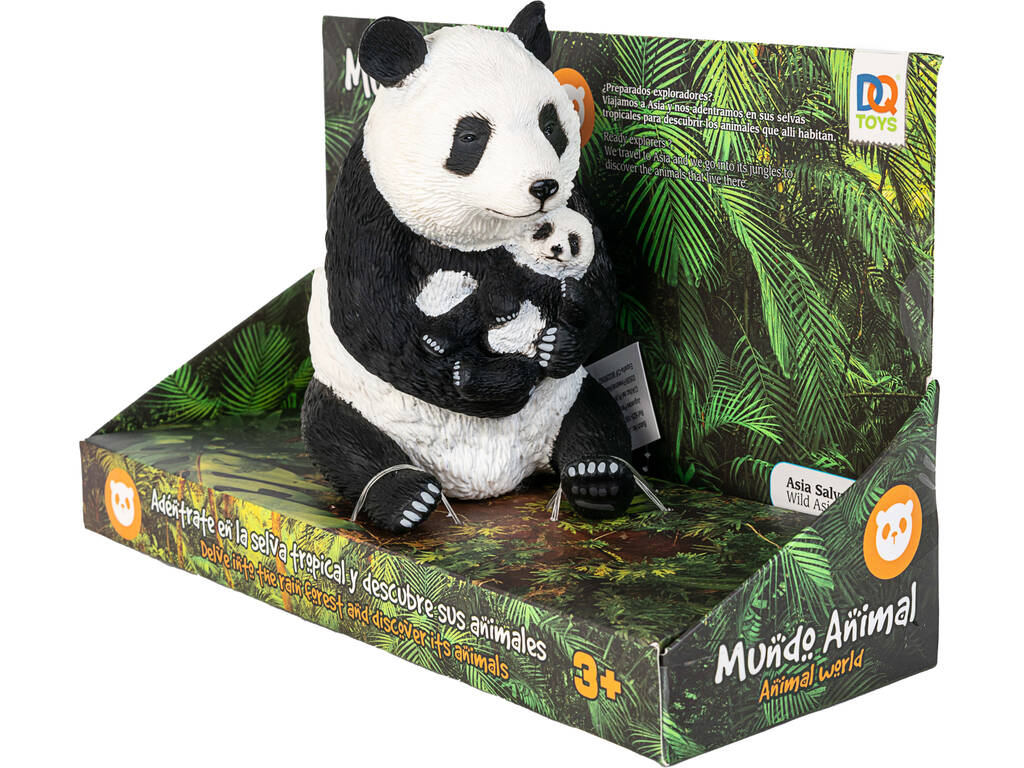Mondo Animale Figura Orso Panda con Bebè 14 cm.