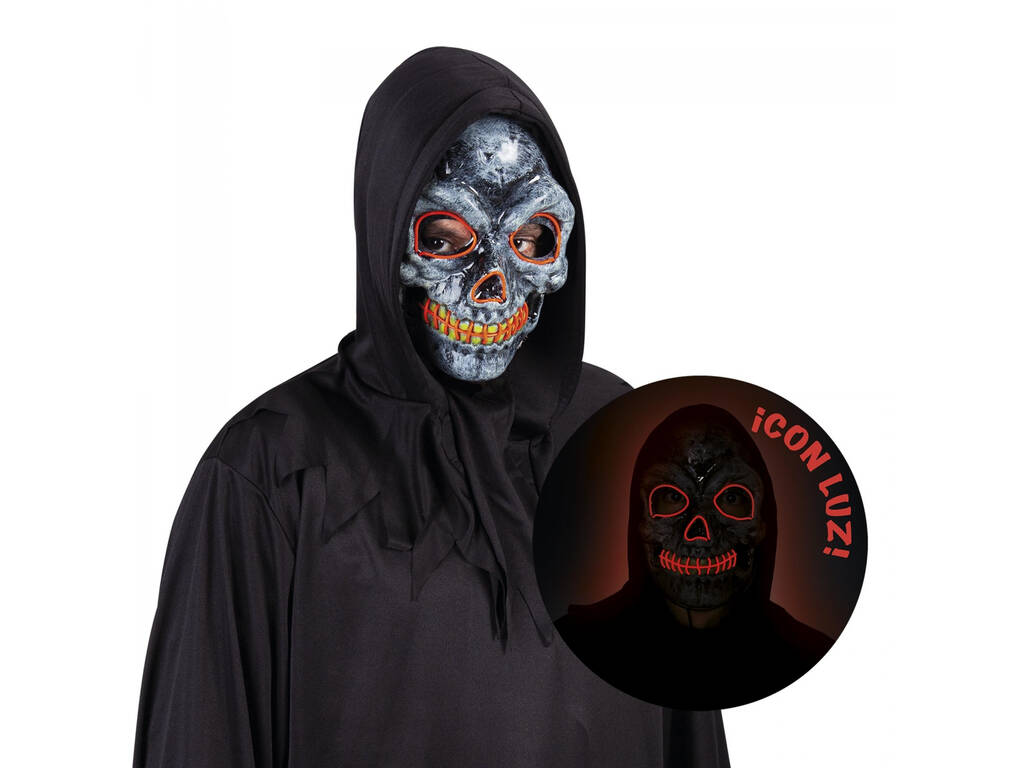 Masque crâne avec rubis clair S5157