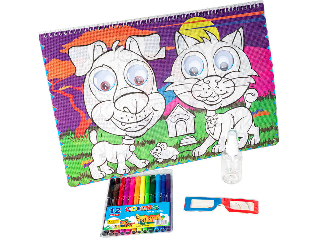 Ojos Locos 3D Ilustraciones para Colorear