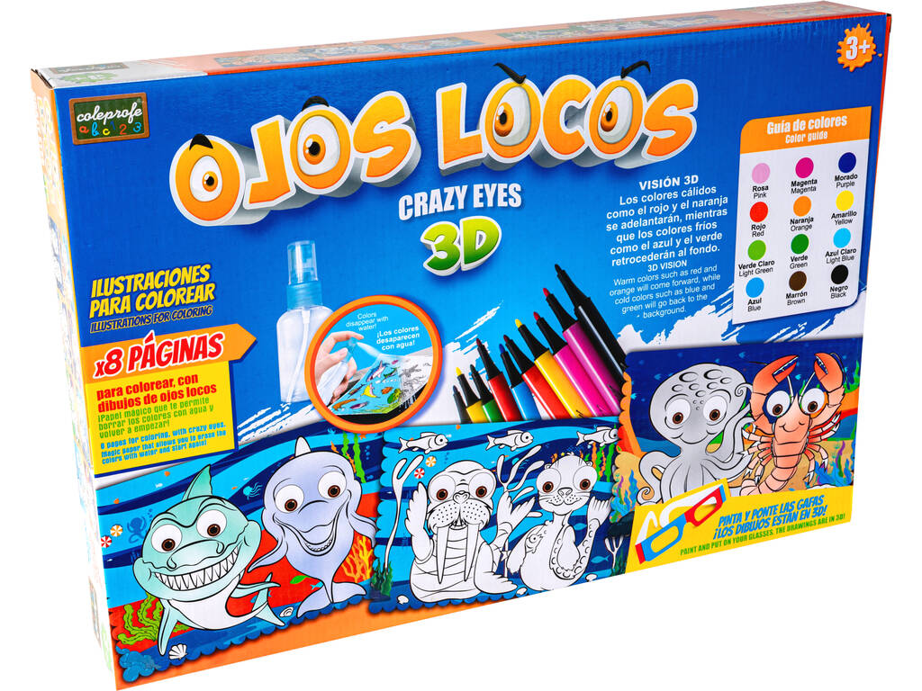 Ojos Locos 3D Ilustraciones para Colorear