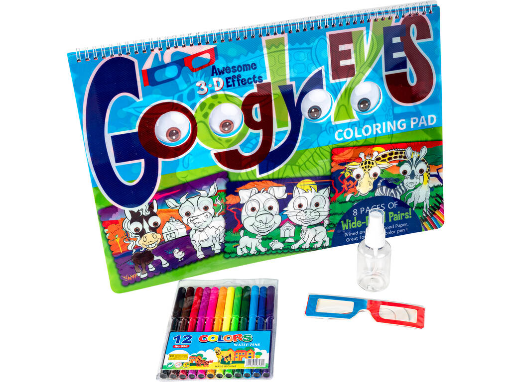 Ojos Locos 3D Ilustraciones para Colorear