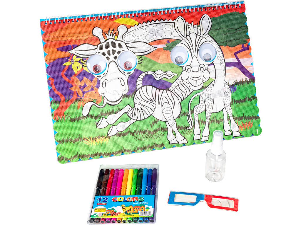 Ojos Locos 3D Ilustraciones para Colorear