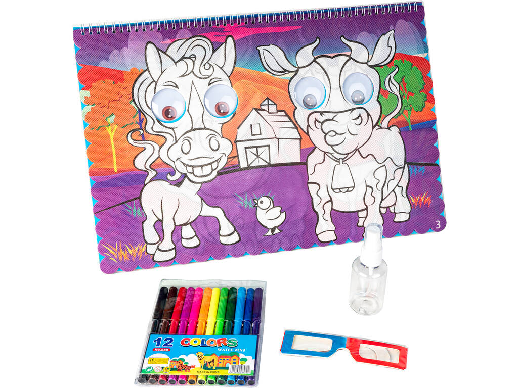 Ojos Locos 3D Ilustraciones para Colorear