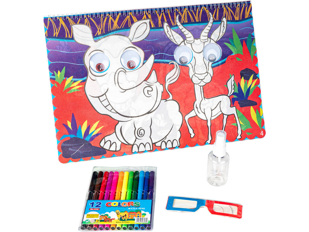Ojos Locos 3D Ilustraciones para Colorear
