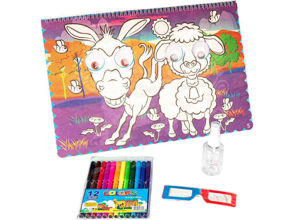 Ojos Locos 3D Ilustraciones para Colorear