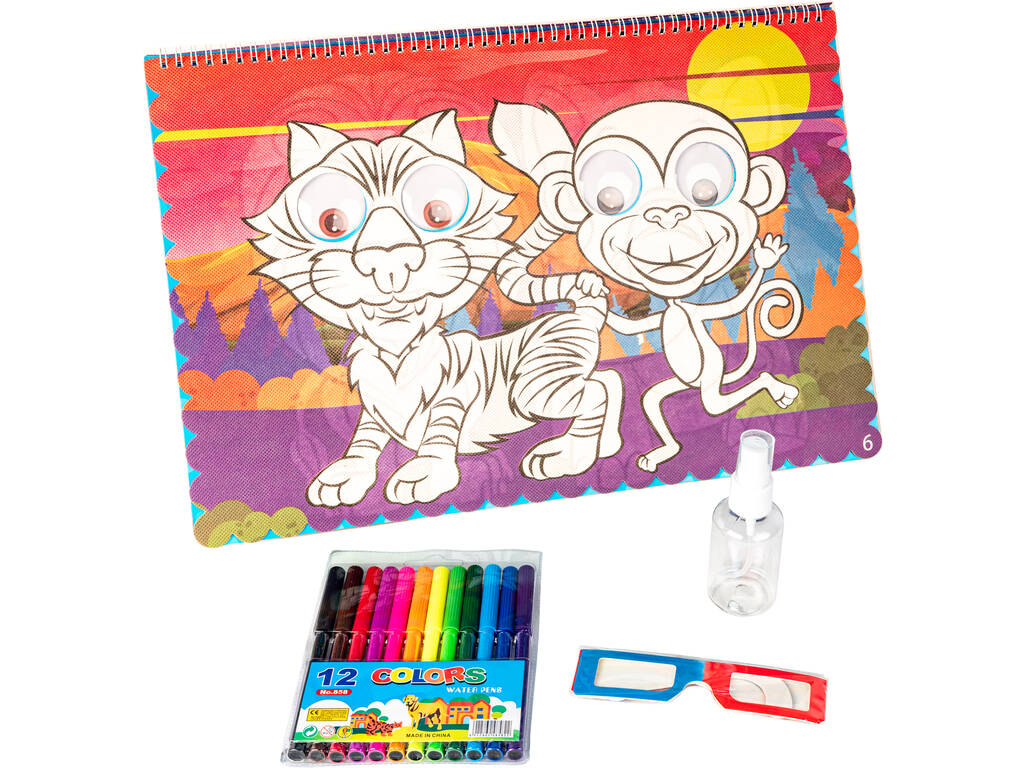 Ojos Locos 3D Ilustraciones para Colorear
