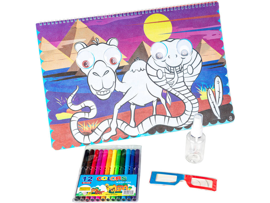 Ojos Locos 3D Ilustraciones para Colorear
