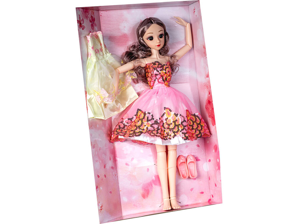 Bambola Emma Manichino Articolata 56 cm. Rosa con 2 Vestiti
