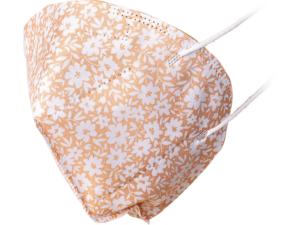Masque Fleurs Blanches Sur Fond Beige Adulte Kamabu 10