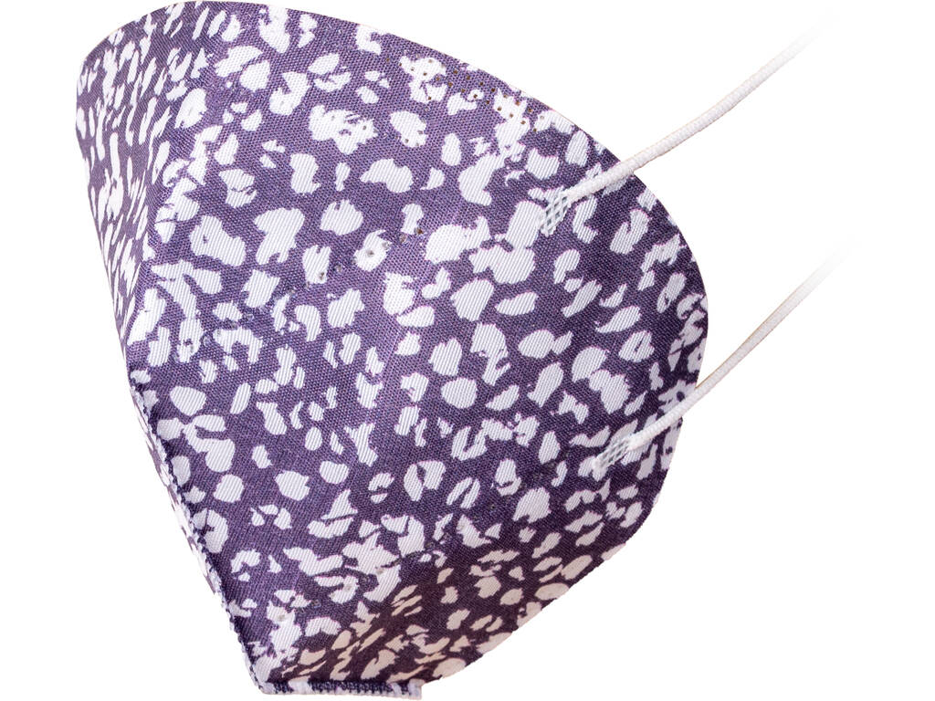 Masque Violet Piqué de Notes Blanches Adulte Kamabu 11