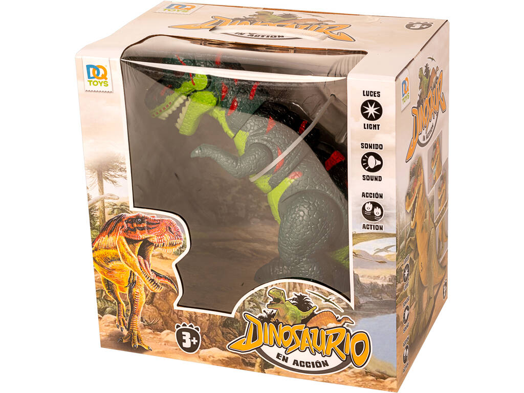 Tirannosauro in Azione con Luci e Suoni in Verde