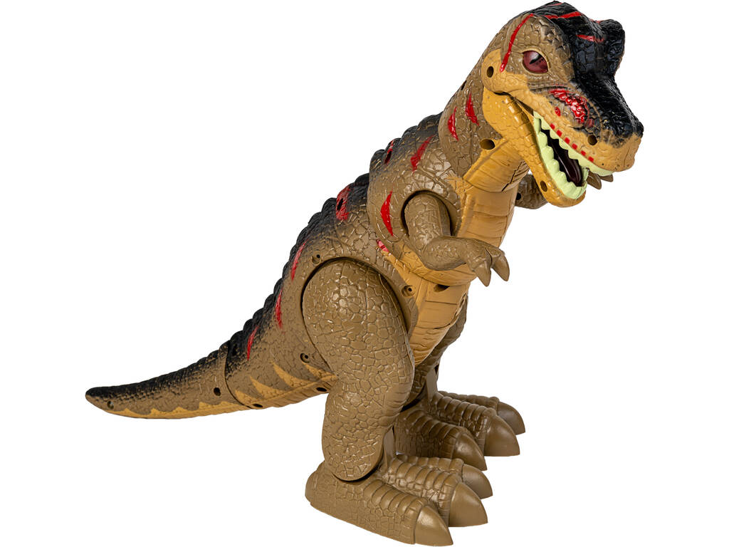 Tirannosauro Dinosauro in Azione Luce e Suono Marrone