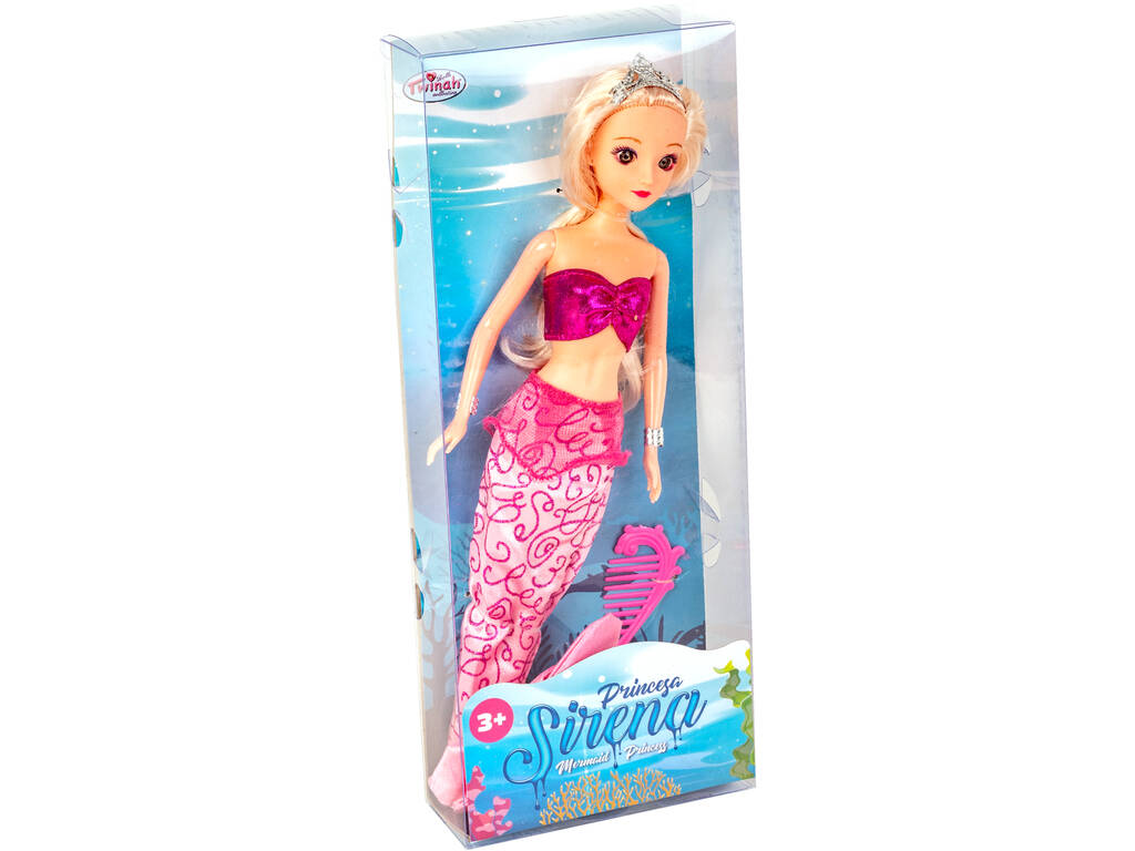 Poupée Sirène 30 cm. Rose