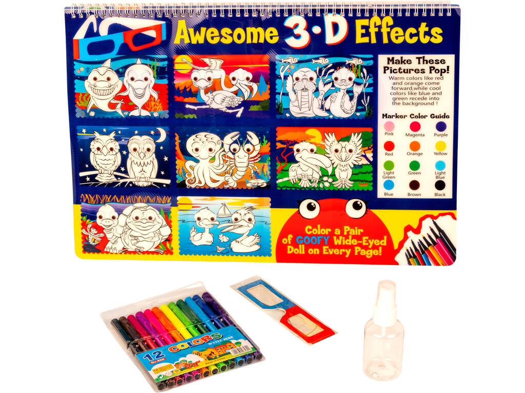 Yeux Globuleux 3D Illustrations de Coloriage des Animaux 