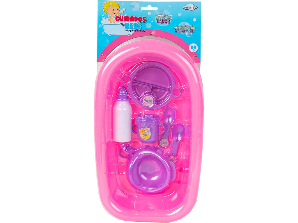 Baignoire Rose avec des Accessoires