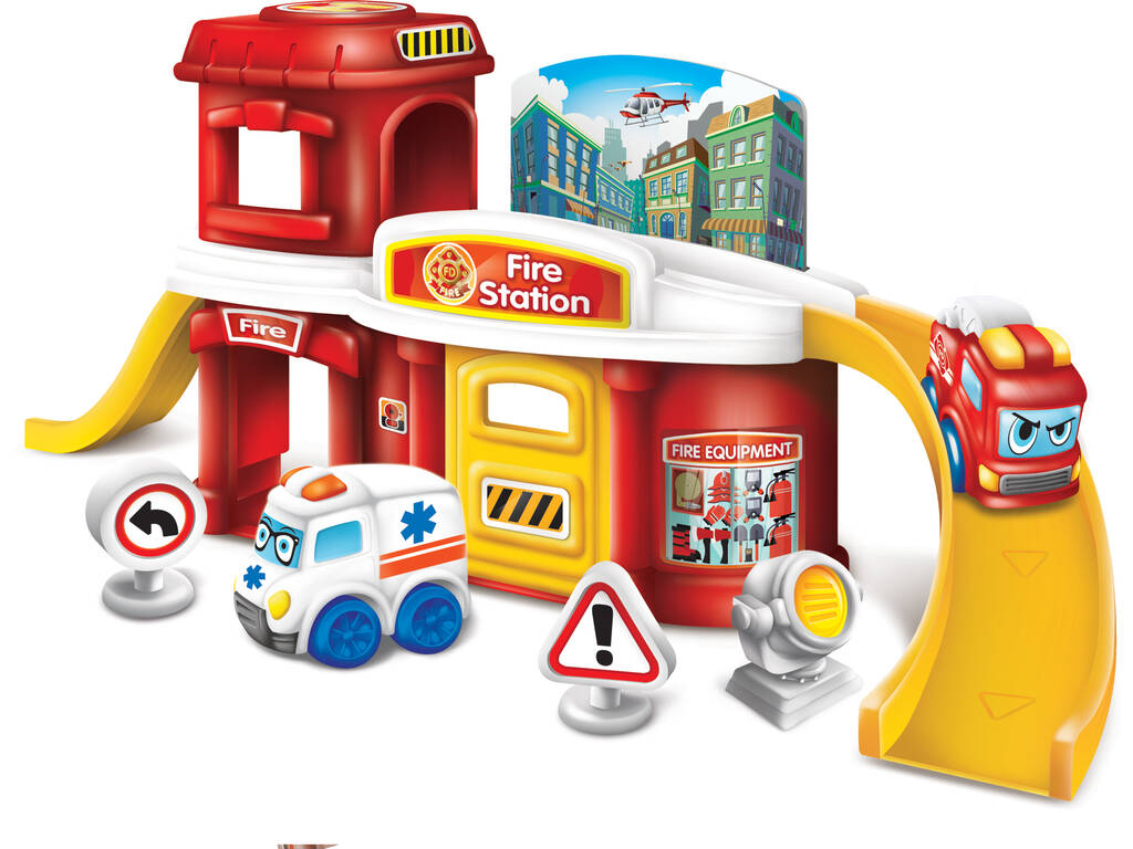Caserne de Pompiers avec 2 Véhicules Keenway 32841