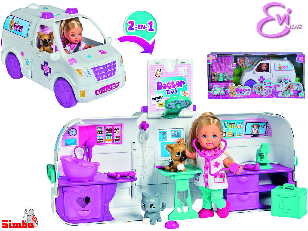 Evi Love Véhicule de Vétérinaire 2 En 1 Simba 105733488